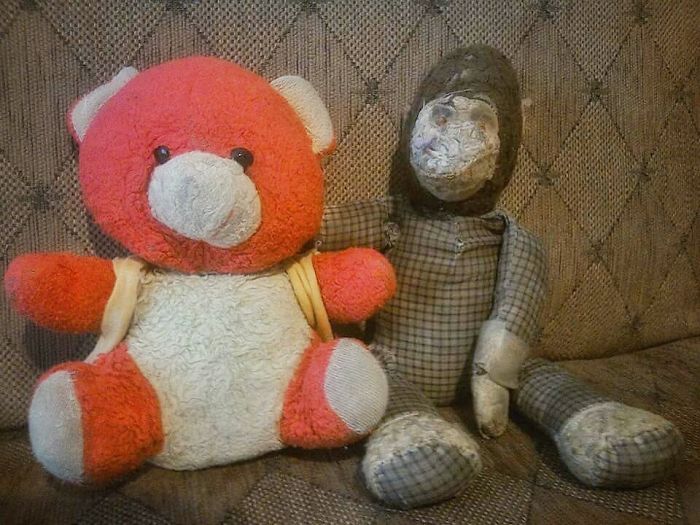 Good Friends. My Brother's 21 Years Old Teddy Bear Named Bumi And My 33 Years Old Monkey.
