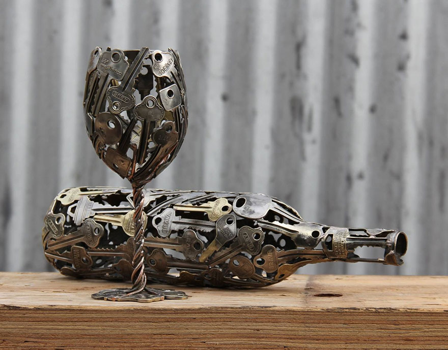 recycled-metal-sculptures-key-coin-michael-moerkey-1