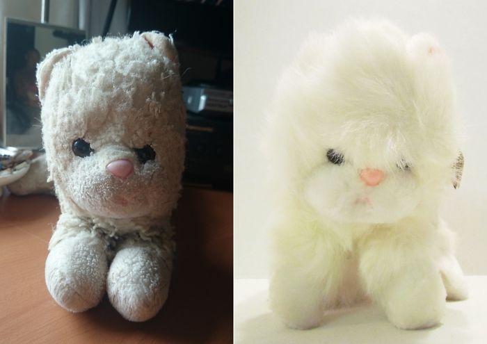 My 32 Year Old Teddy Cat "sabrina" & An Original 1979 Untouched Version I'm Just About To Buy!