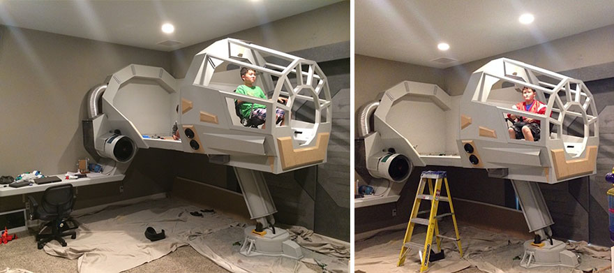 Father Builds His Son A Star Wars Millennium Falcon Bed