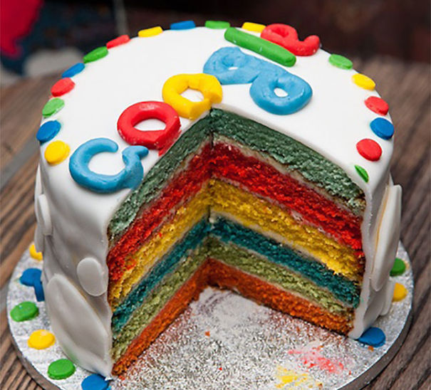 Google Rainbow Cake