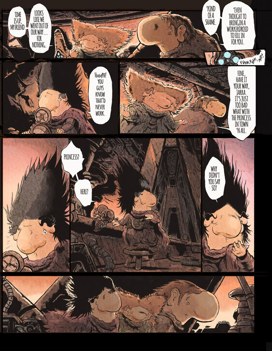 Some Pages From My Miyazaki Star Warsish Type Graphic Novel