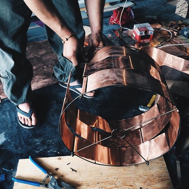 Diy Lamps From Leather And Copper