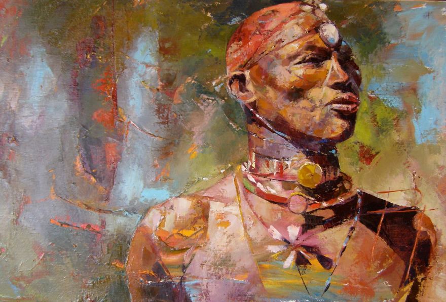 Africa-Inspired Palette Knife Paintings By Radka Kirby