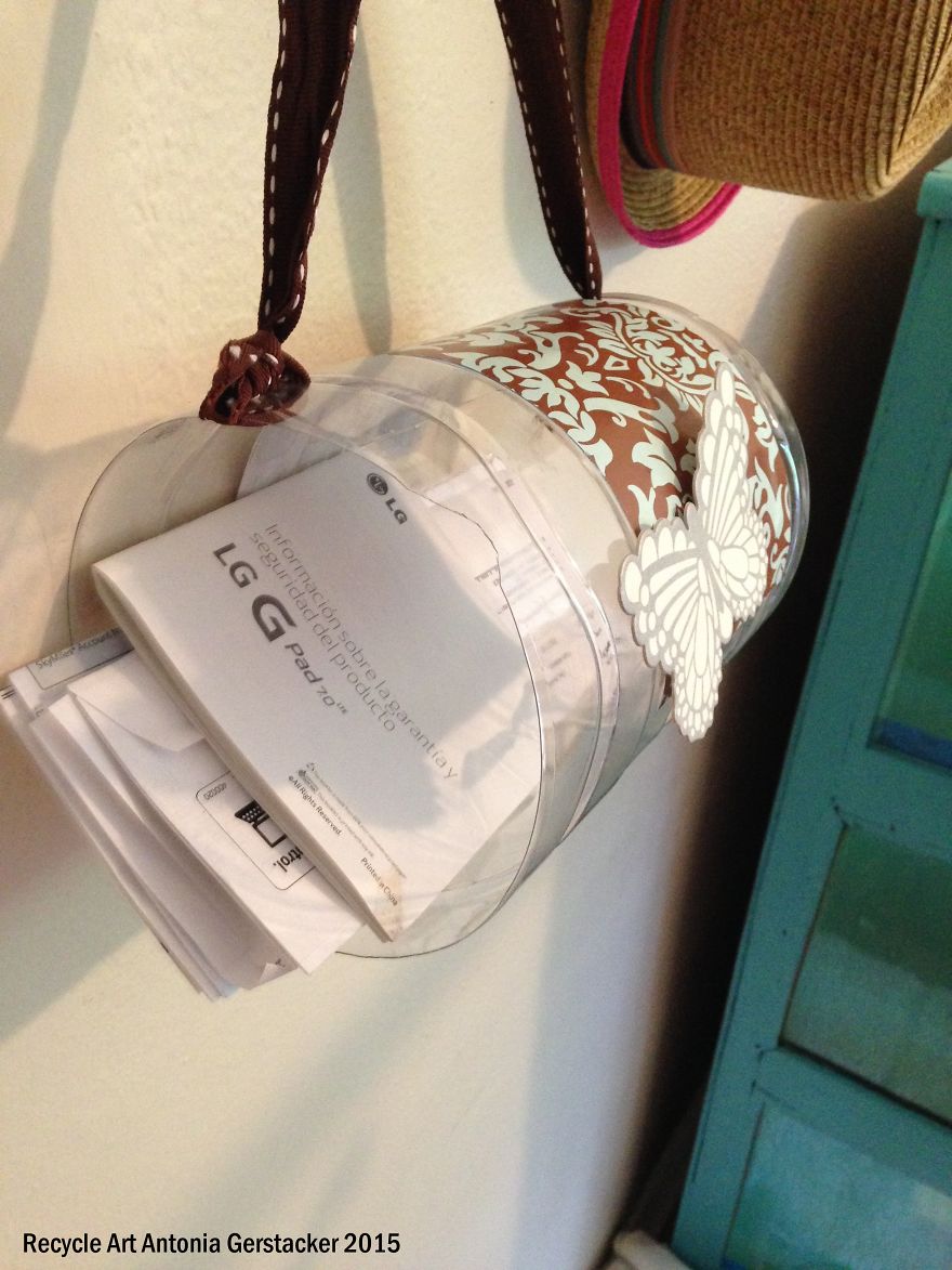 Recycled Water Container Transformed Into Mail Holder