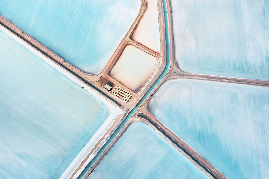 Blue Salt Fields In Australia Look Like Paintings From Above