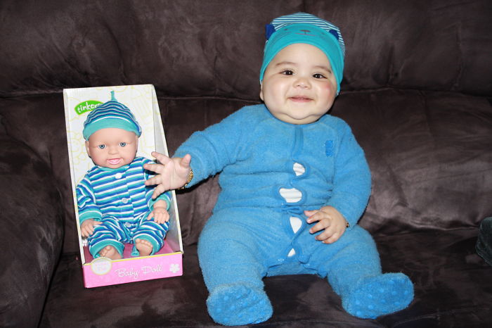 Baby With Look Alike Doll