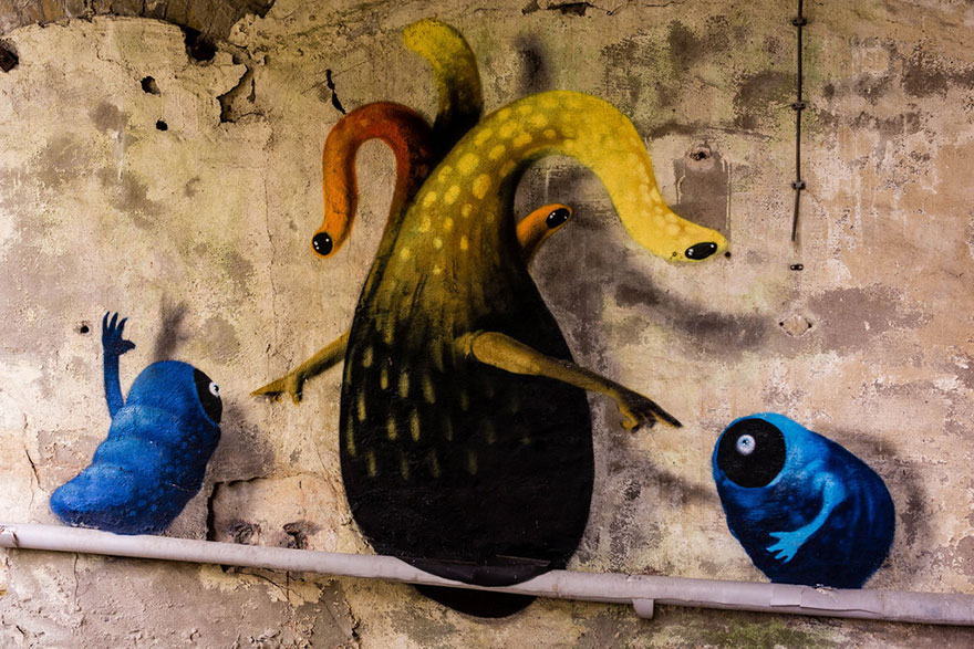 Monzter: Artist Hides Monster Murals Inside Abandoned Buildings In Berlin