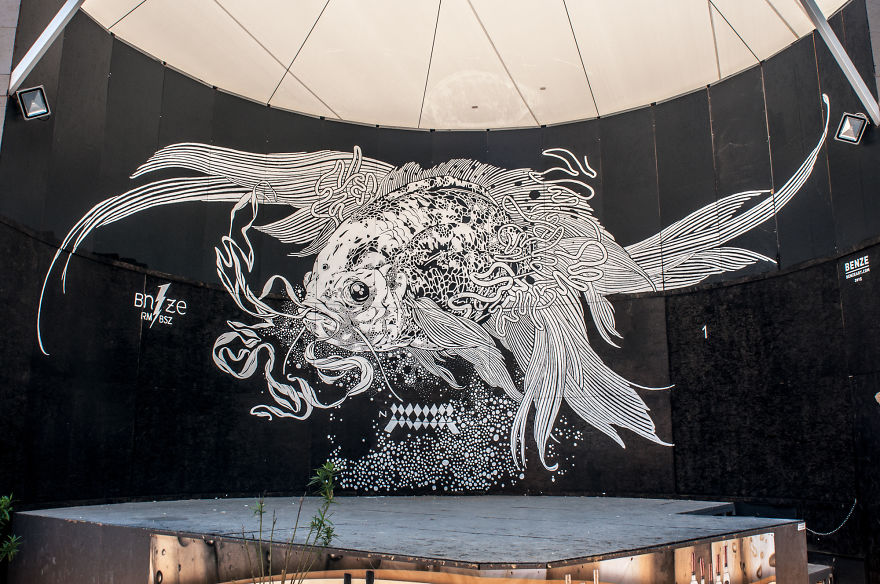 Azu: I Decorated The Wall Of Rombusz Teras In Budapest
