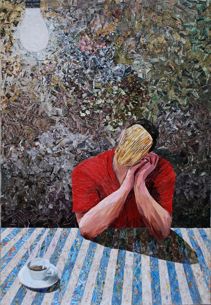 I Create Oil Painting Illusions With 1000s Pieces Of Paper