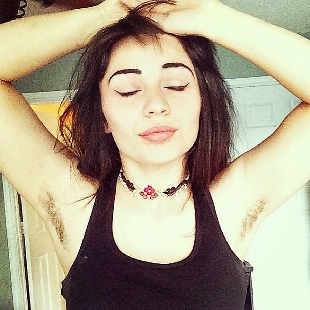 Woman Showing Her Armpit Hair