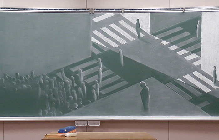Japanese Students Draw Stunning Chalkboard Art For Blackboard Drawing Contest