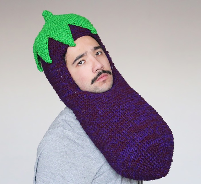 This Guy Crochets Hilarious Food Hats And Wears Them Himself