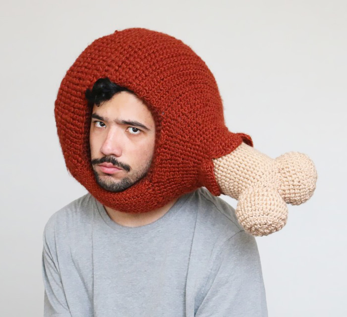 This Guy Crochets Hilarious Food Hats And Wears Them Himself