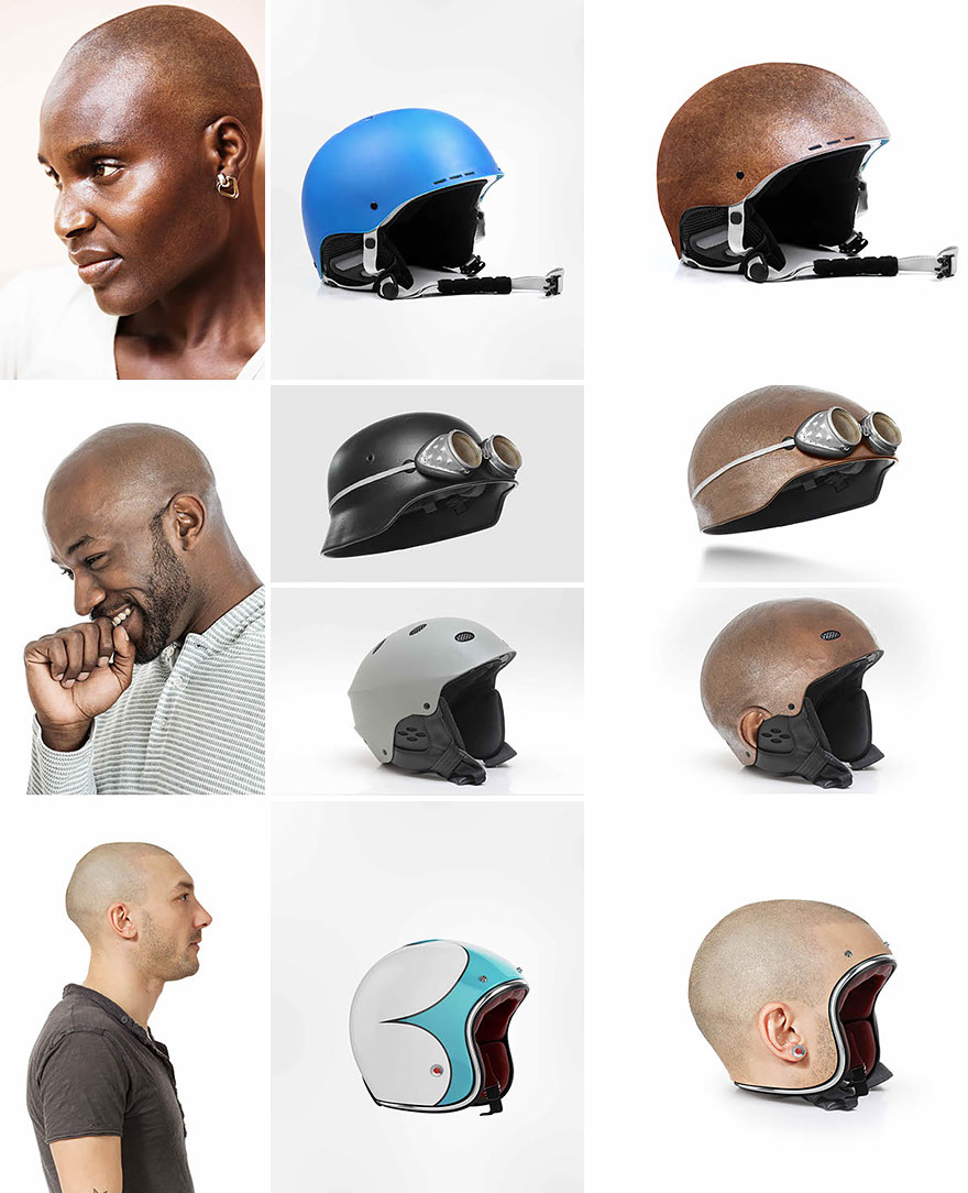 Creepy Human-Skin Helmets By Jyo John Mullor
