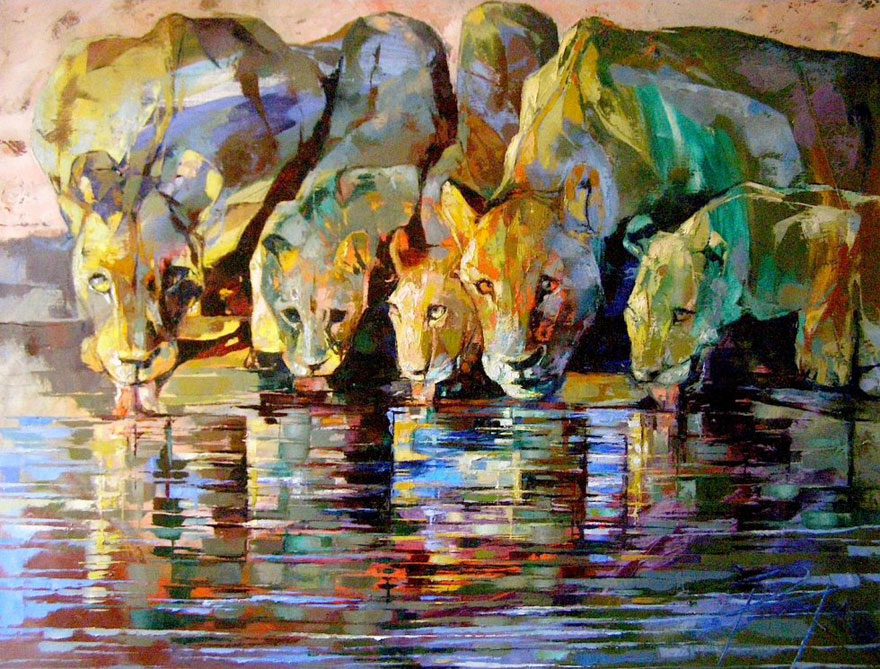 Africa-Inspired Palette Knife Paintings By Radka Kirby