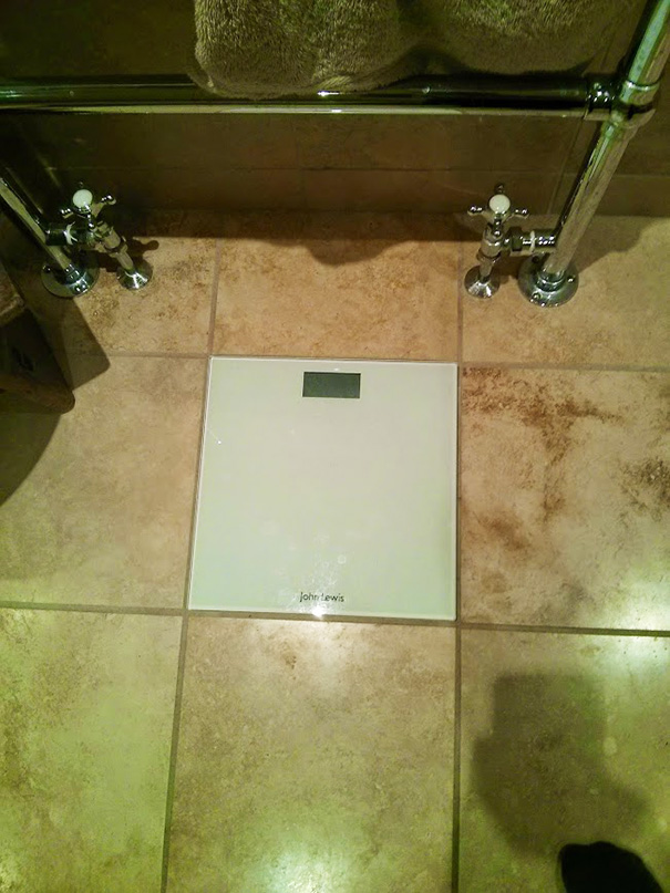 Our Bathroom Scales Line Up Perfectly With Floors Tiles