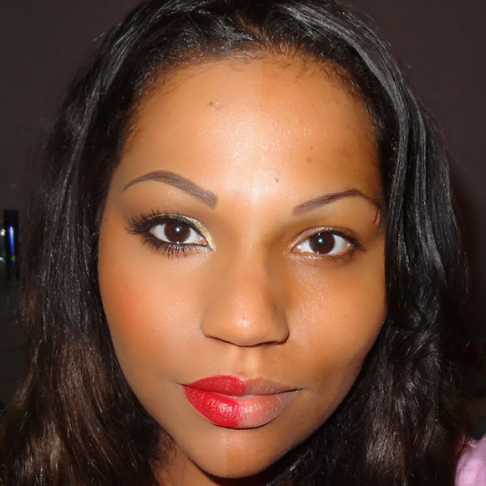 Women Post Selfies With Half-Made-Up Faces To Fight Makeup Shaming