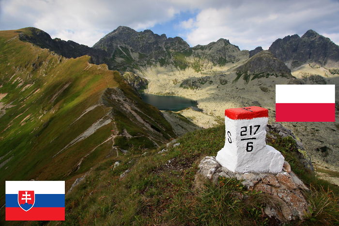 Slovakia Vs. Poland - Main Ridge Of High Tatras Mountains