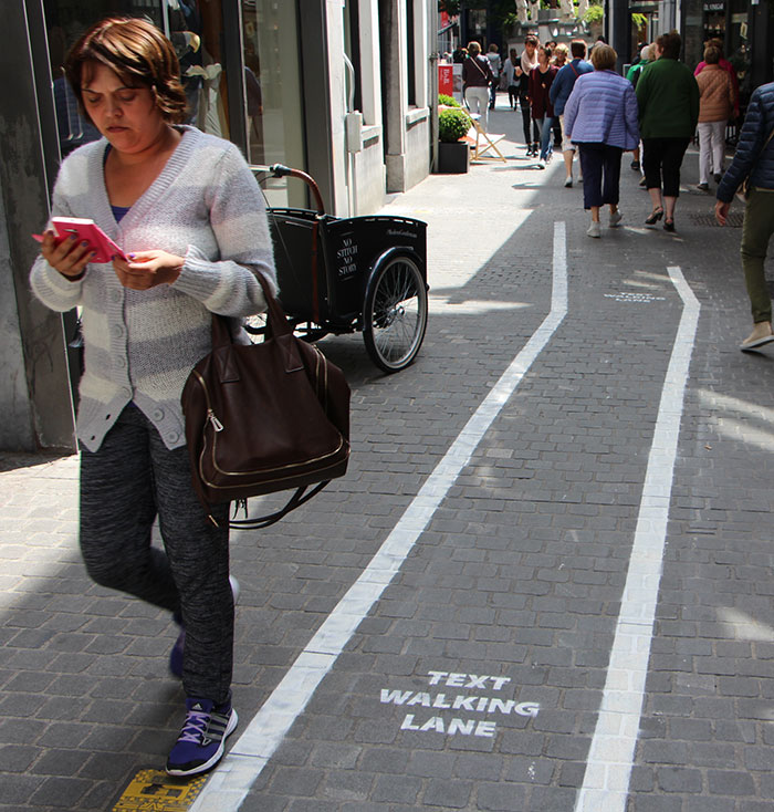 Phone Addicts Get Their Own Text-Walking Lanes In Belgium