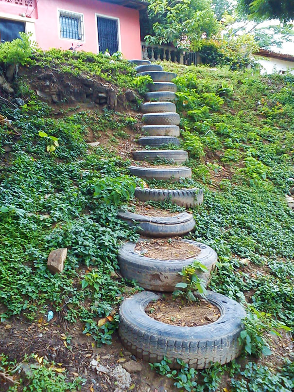 Tire Garden Stairs