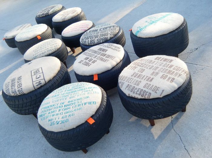 Tire Garden Stools Bored Panda