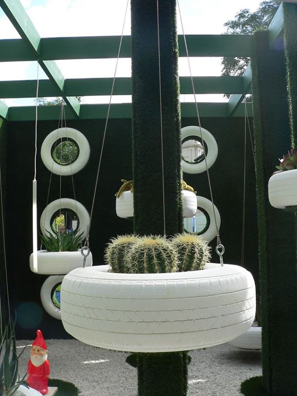 Tire Hanging Planters
