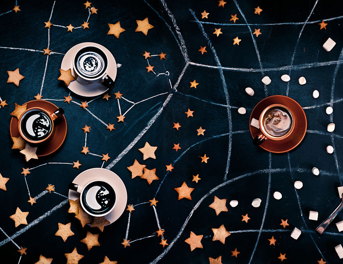 My Space Panorama Made From Cookies And Coffee