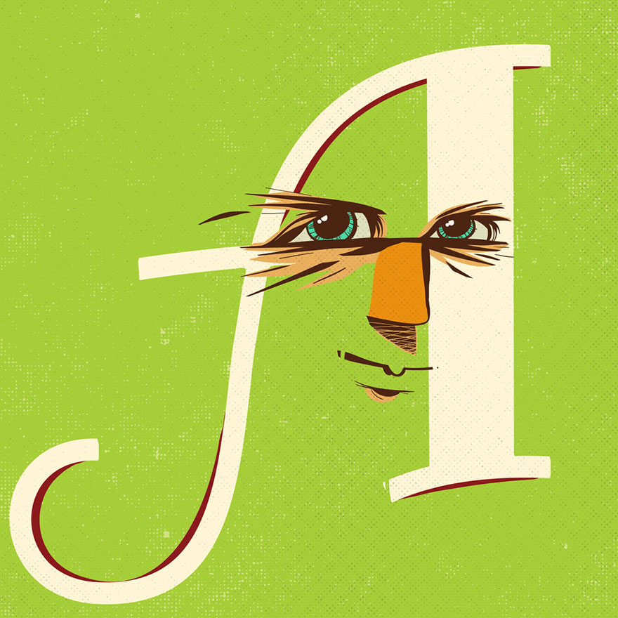 Letters Turned Into Faces With Beautiful Typography