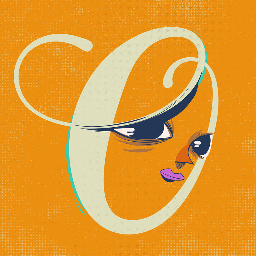 Letters Turned Into Faces With Beautiful Typography