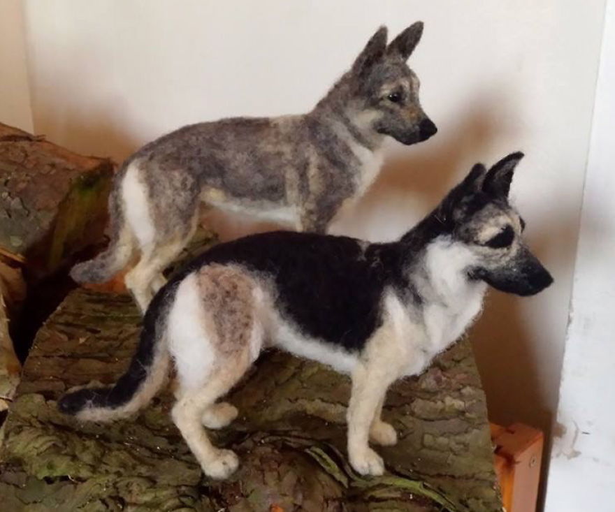 My Ultra Realistic Needle Felted German Shepherd Dogs