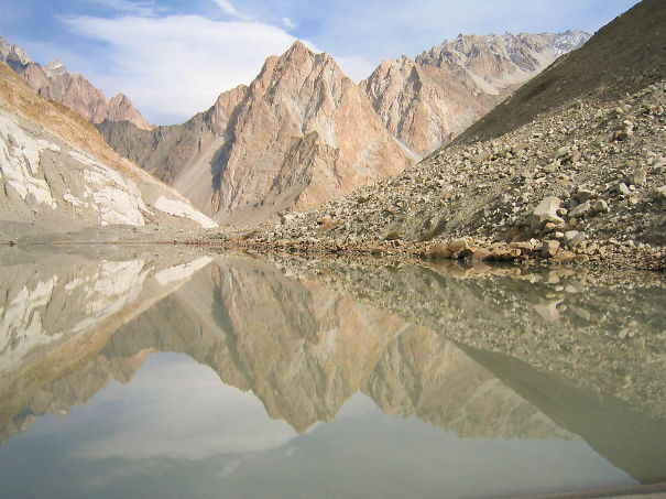 Perfect Reflection In The Glacier Pool, Northern Pakistan