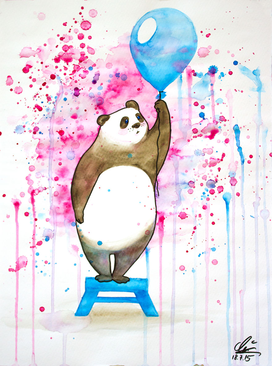 My Watercolor Panda Painting