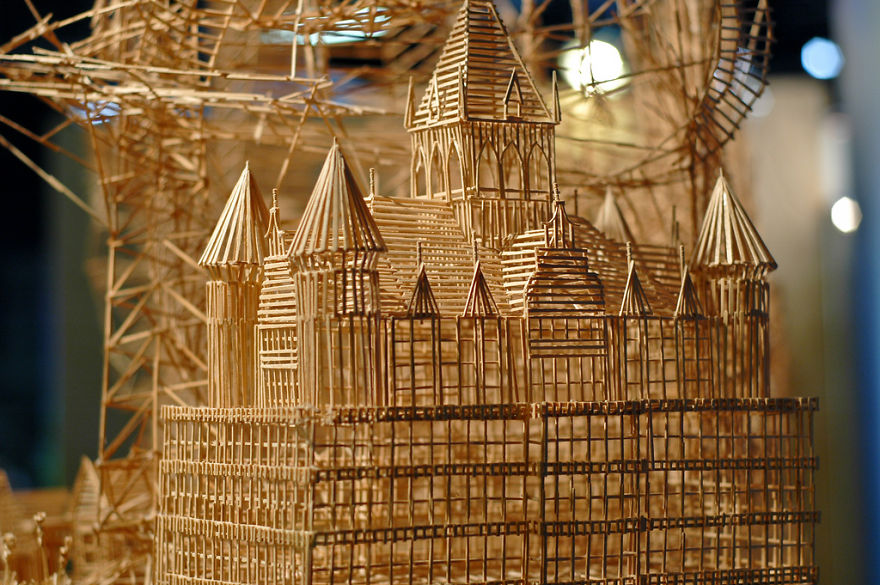 Incredible Sculptures Made From Over 100,000 Toothpicks
