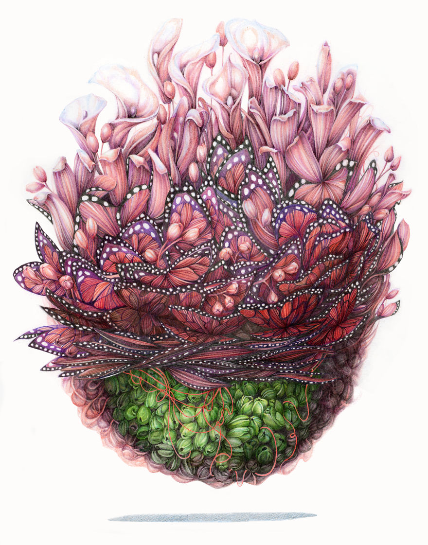 Inner Bits: I Combine Human Organs With Flowers And Butterflies
