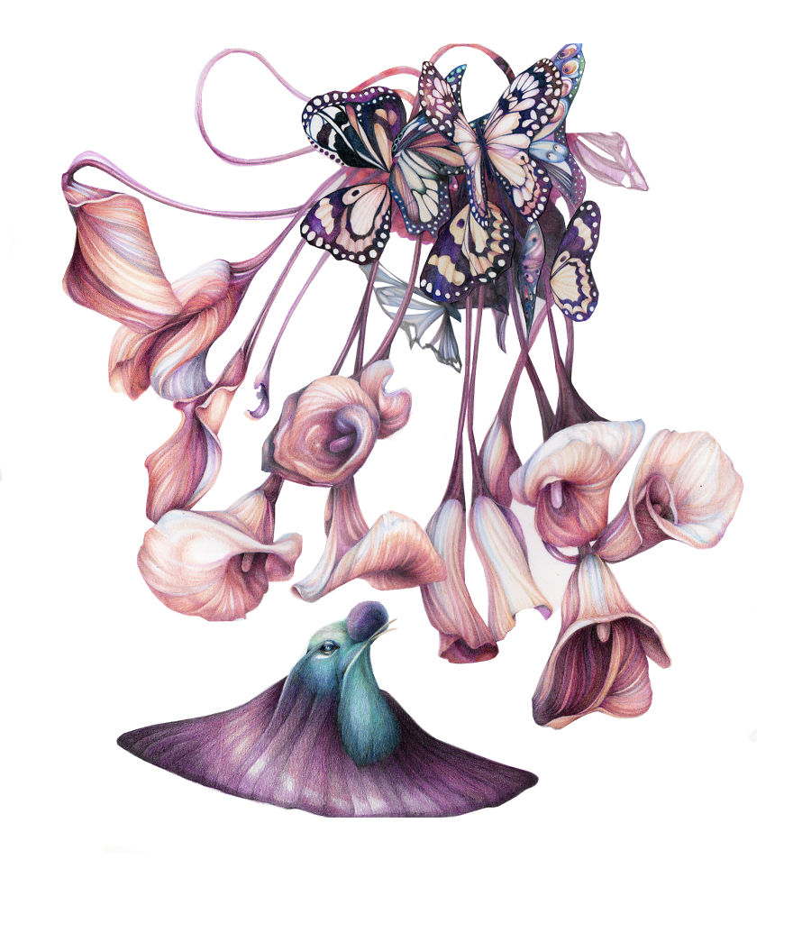 Inner Bits: I Combine Human Organs With Flowers And Butterflies