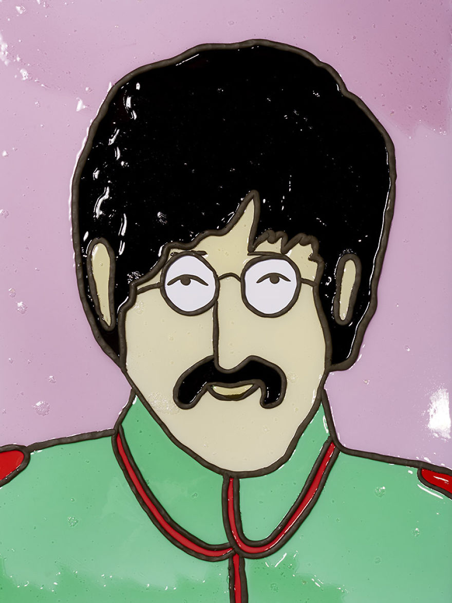 Delicious Portraits Of The Beatles Made From Jelly
