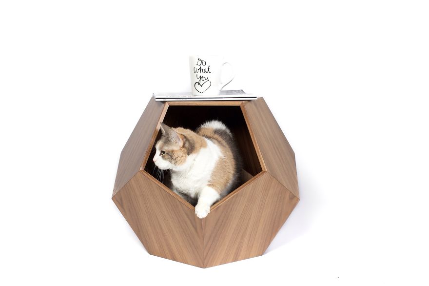 Our Geometric Pet Cave Can Be A Classic Side Table Too