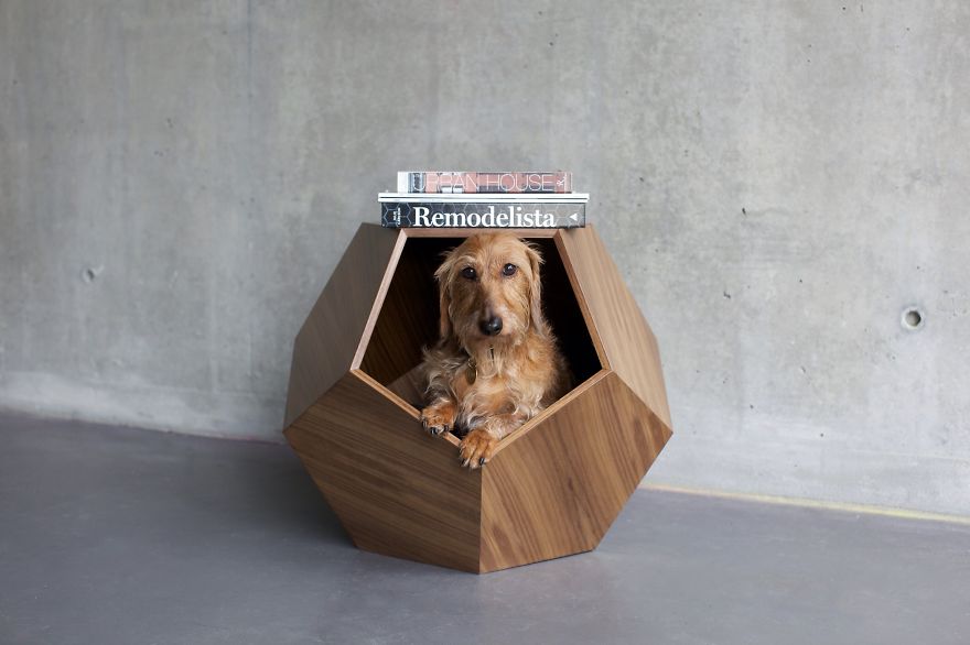 Our Geometric Pet Cave Can Be A Classic Side Table Too