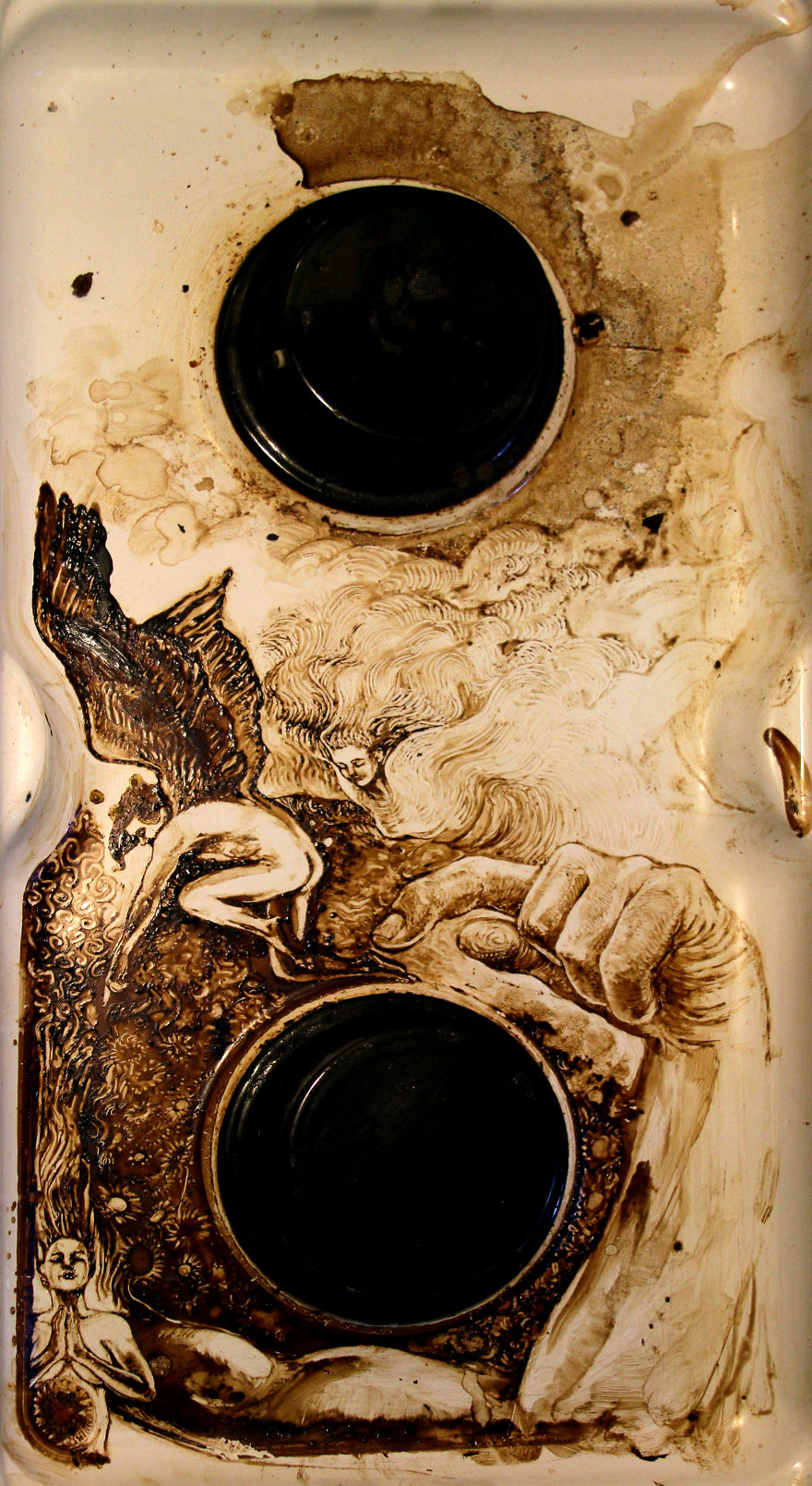 Art From A Mistake: My Oven-Top Coffee Paintings