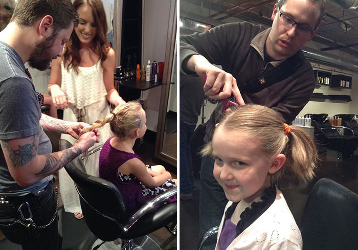 Hair Salon Teaches Dads How To Do Their Daughters’ Hair By Offering Beer