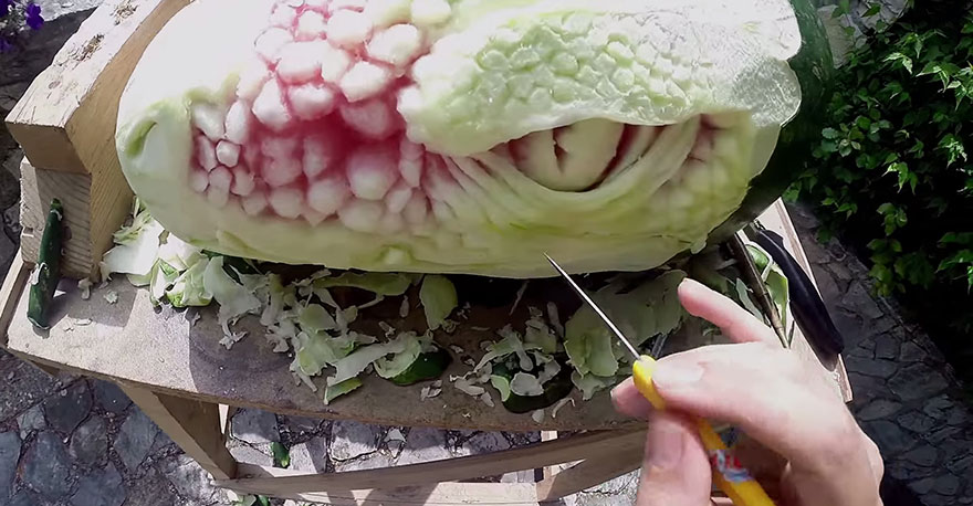Watch This Watermelon Become A Terrifying Dragon