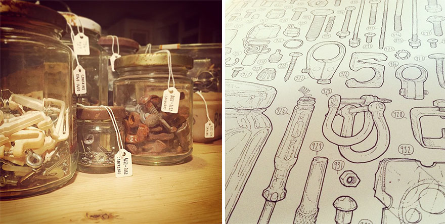 Artist Celebrates Late Grandfather By Drawing Each Of The 100,000+ Items He Left In His Toolshed