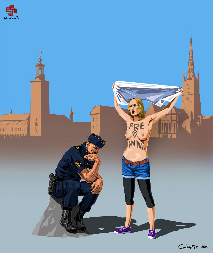 Satirical Illustrations Of Police Officers Around The World