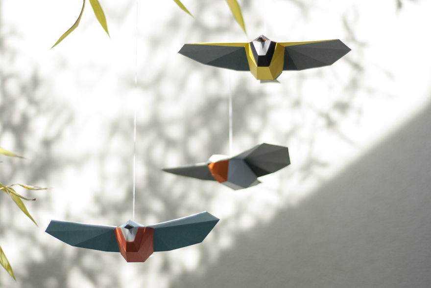 A DIY Songbird Mobilé Made Of Paper