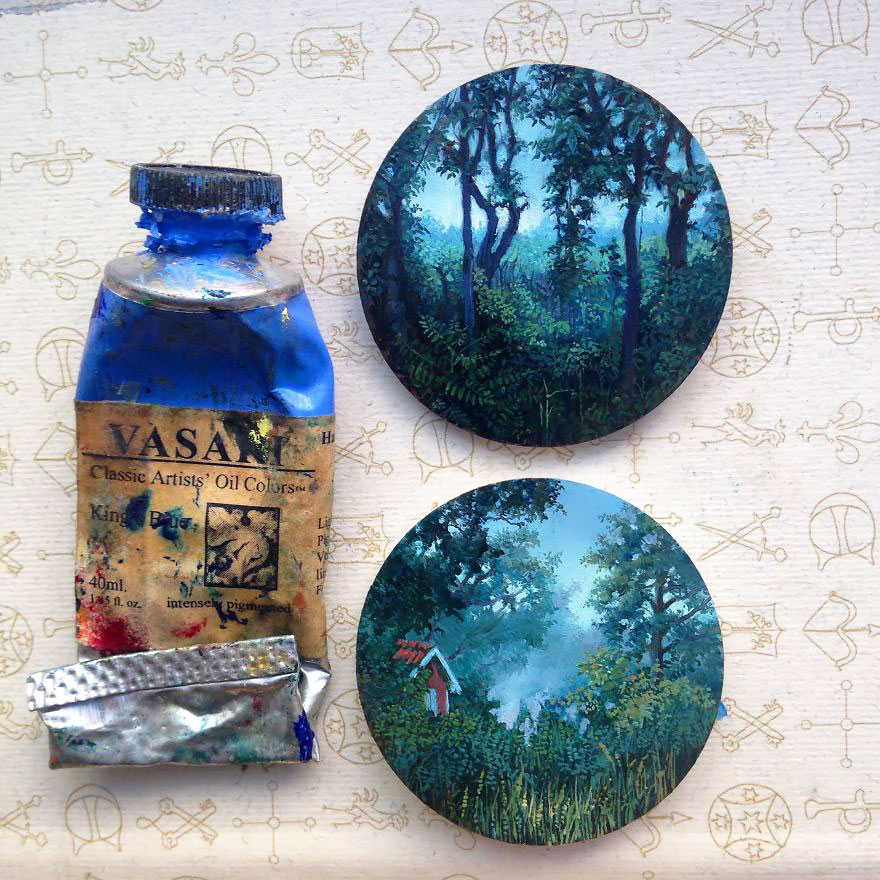 I Turn My Long-distance Cycling Adventures Into Miniature Oil Paintings