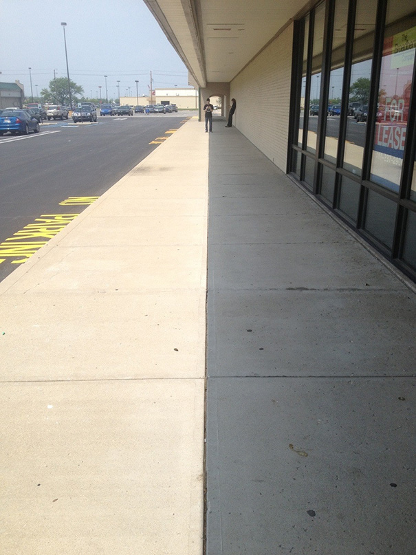 Shadow Lines Up Perfectly With The Sidewalk
