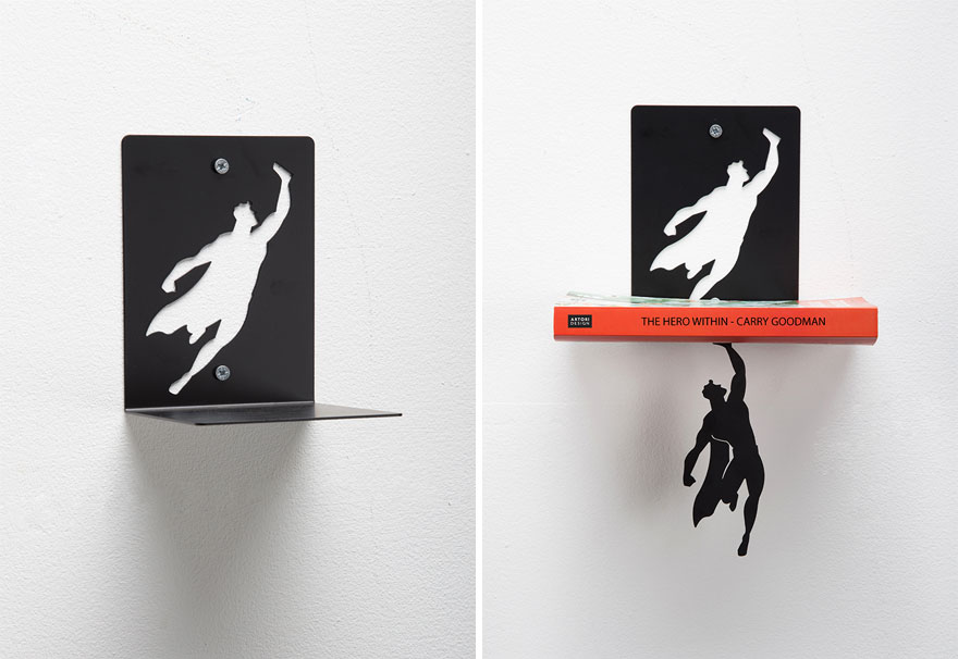 Superhero Bookends That Save Books From Falling Down