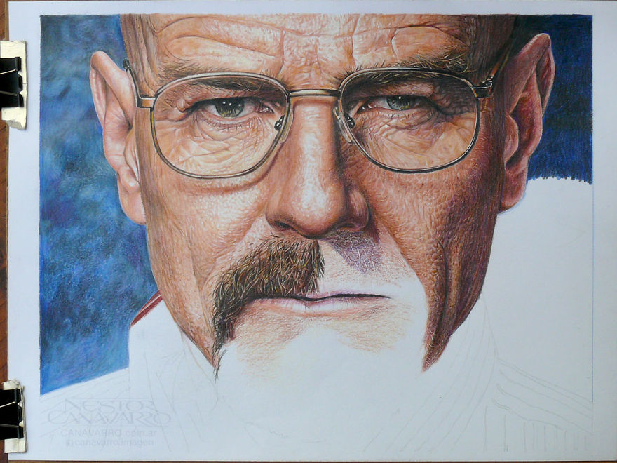 I Drew A Hyper-Realistic Portrait Of Walter White In 60 Hours