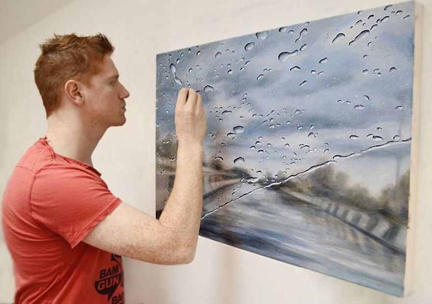 Rainscapes: My Rainy Windshield Paintings On Canvas